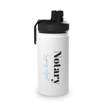 Custom "Notary Signing Agent" - Stainless Steel Water Bottle, Sports Lid