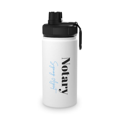 Custom "Notary Signing Agent" - Stainless Steel Water Bottle, Sports Lid