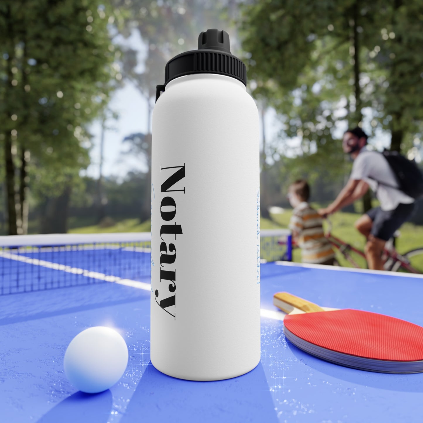 Custom "Notary Signing Agent" - Stainless Steel Water Bottle, Sports Lid