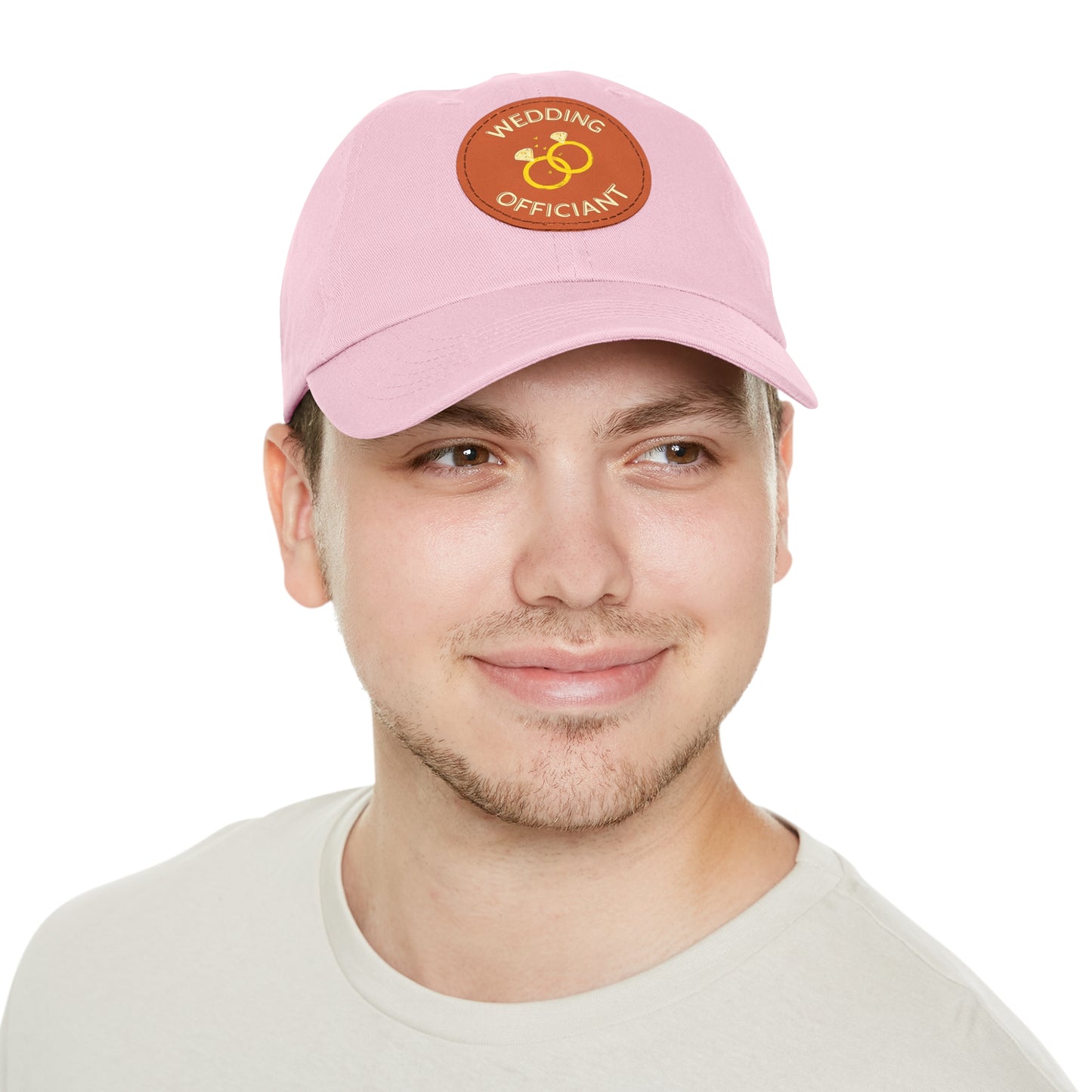 Dad Hat with Leather Patch (Round)