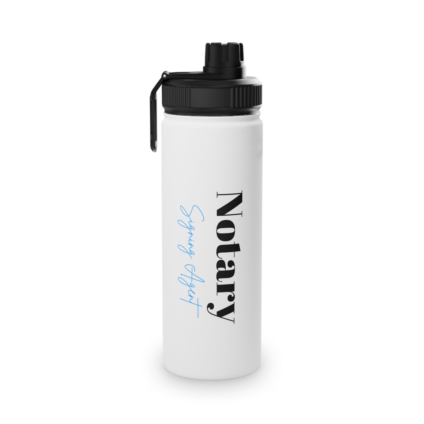 Custom "Notary Signing Agent" - Stainless Steel Water Bottle, Sports Lid