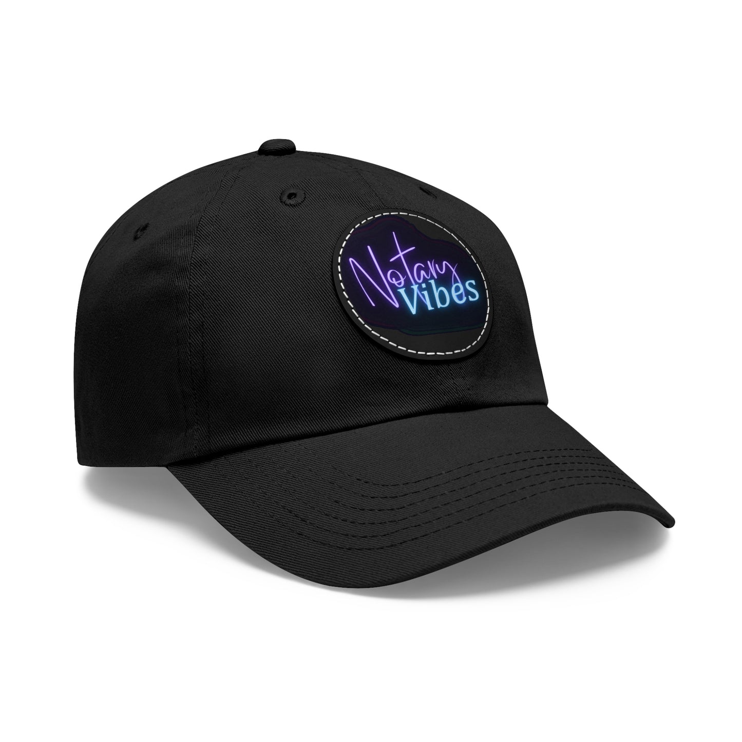 Dad Hat with Leather Patch (Round)