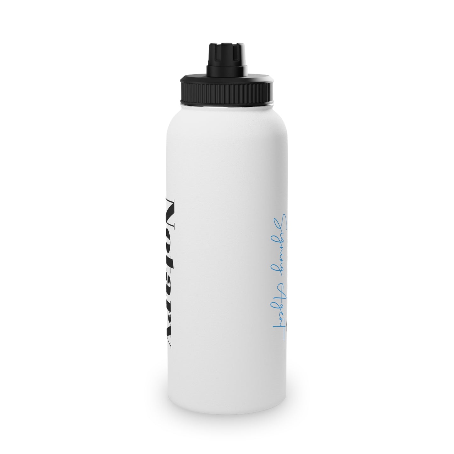 Custom "Notary Signing Agent" - Stainless Steel Water Bottle, Sports Lid