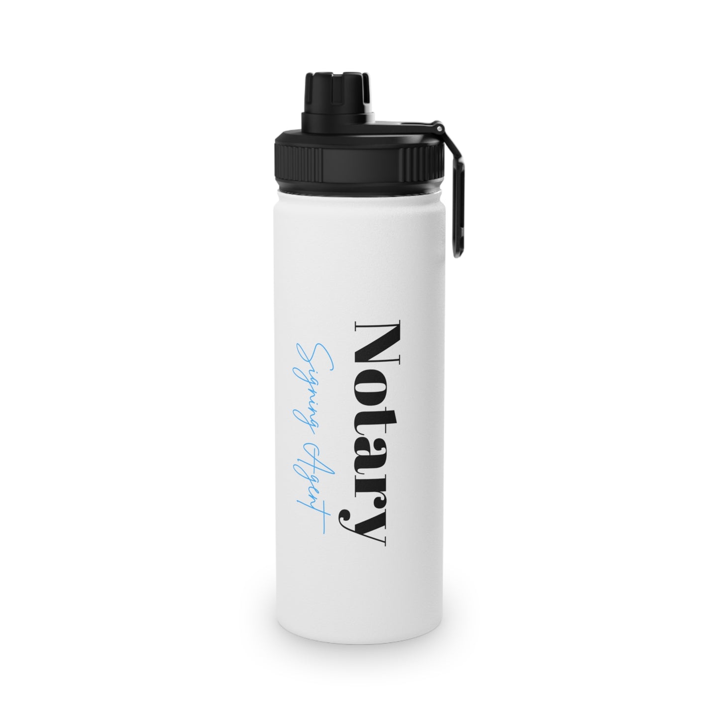 Custom "Notary Signing Agent" - Stainless Steel Water Bottle, Sports Lid