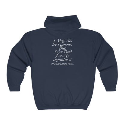 Custom "Notary Signing Agent, Front & Back Graphic Unisex Heavy Blend Full Zip Hooded Sweatshirt