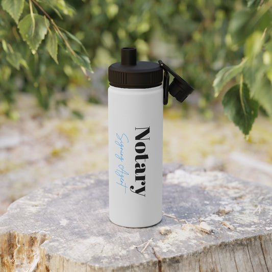 Custom "Notary Signing Agent" - Stainless Steel Water Bottle, Sports Lid