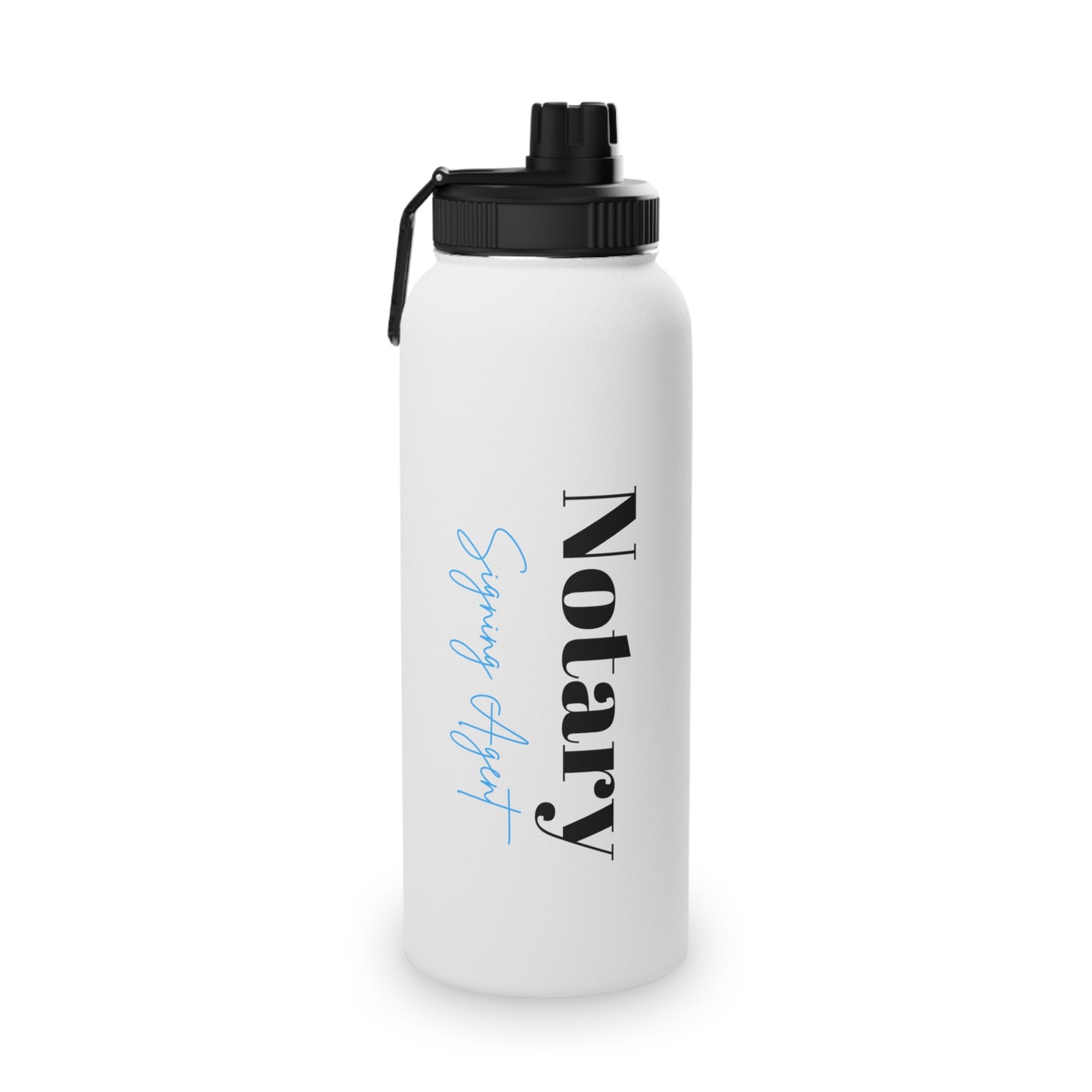 Custom "Notary Signing Agent" - Stainless Steel Water Bottle, Sports Lid