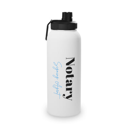 Custom "Notary Signing Agent" - Stainless Steel Water Bottle, Sports Lid