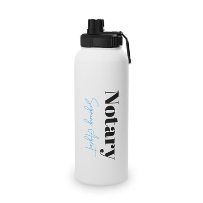 Custom "Notary Signing Agent" - Stainless Steel Water Bottle, Sports Lid